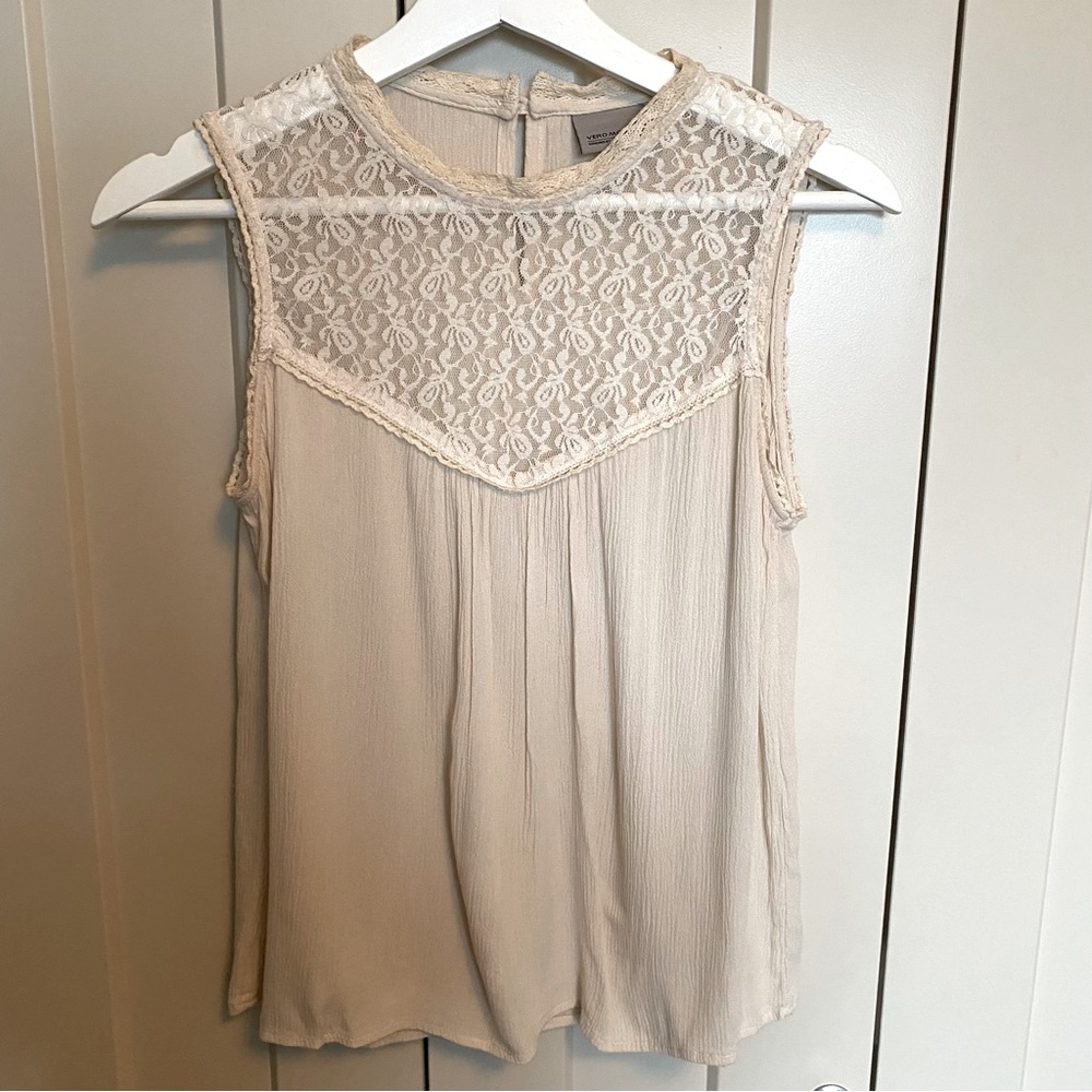 Vero Moda lace yoke blouse- Size S